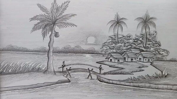 Vẽ tranh phong cảnh bằng bút chì