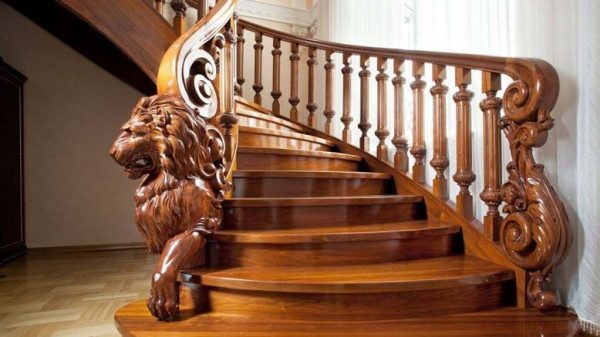 Cầu thang gỗ theo phong cách cổ điển - Nội Thất Nhà Lee
