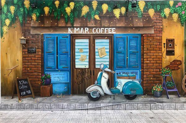 Vẽ tranh tường quán cafe trà sữa