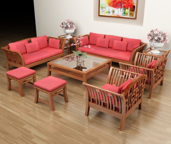 bàn ghế gỗ đơn giản phòng khách