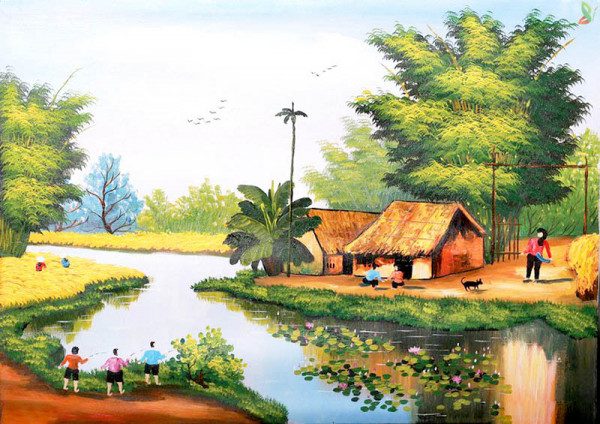 Dạy bé vẽ tranh phong cảnh làng quê cực kì đơn giản - Kids Art&Music Saigon